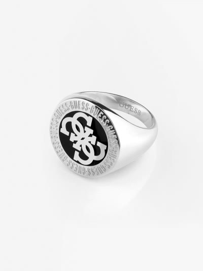Férfi Guess 4g Icon Gyűrű Fekete | HU-915924