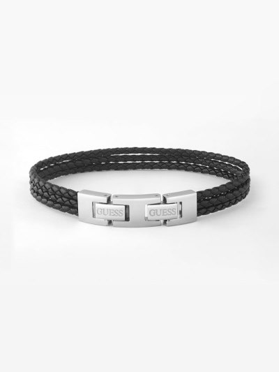 Férfi Guess Alameda Karkötő Fekete | HU-875633