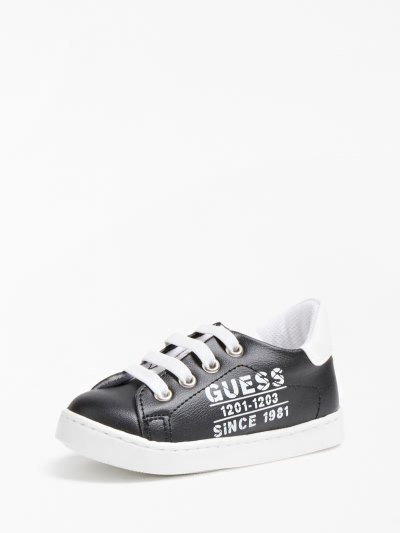 Férfi Guess Andrea Logo Tornacipő Fekete | HU-435148