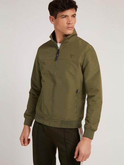Férfi Guess Bomber Sport Kabát Zöld | HU-608884