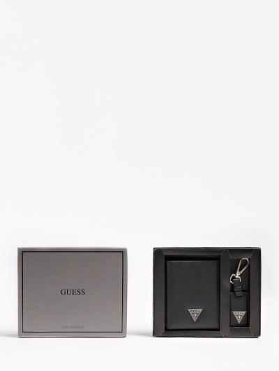 Férfi Guess Certosa Saffiano Box Sets Fekete | HU-735309