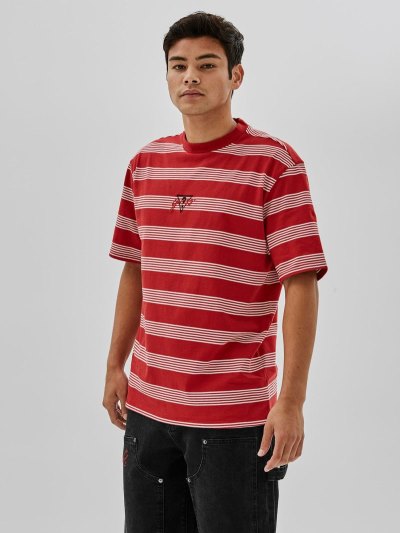 Férfi Guess Csíkos Póló Piros | HU-231327