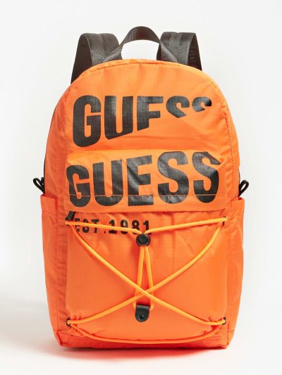 Férfi Guess Elvis Logo Lettering Hátizsák Narancssárga | HU-633358