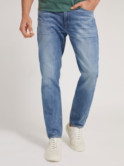 Férfi Guess Farmer Nadrág Regular Fit Ruházat Kék | HU-079637