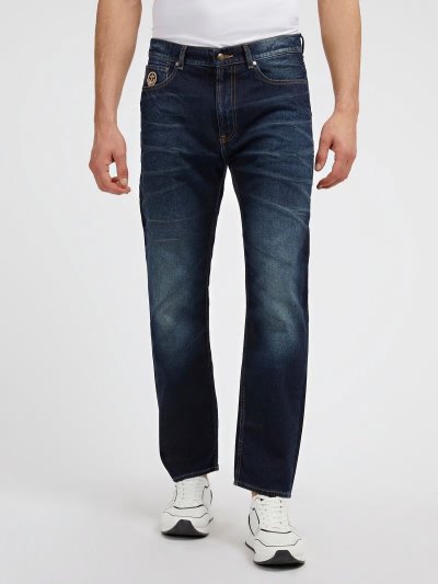 Férfi Guess Farmer Nadrág Relaxed Fit Ruházat Kék | HU-843613