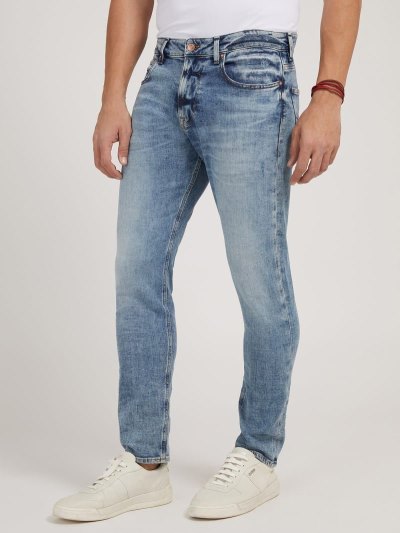 Férfi Guess Farmer Nadrág Slim Fit Ruházat Kék | HU-725433