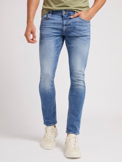 Férfi Guess Farmer Nadrág Sovány Fit Ruházat Kék | HU-258135
