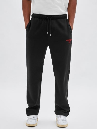 Férfi Guess Front Logo Jogger Pant Jogger Nadrág Fekete | HU-228930
