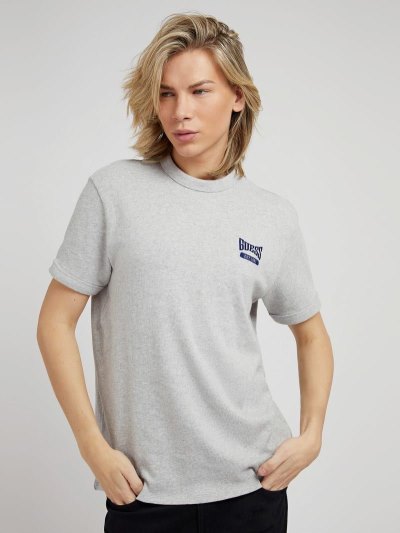 Férfi Guess Front Logo Póló Szürke | HU-074314
