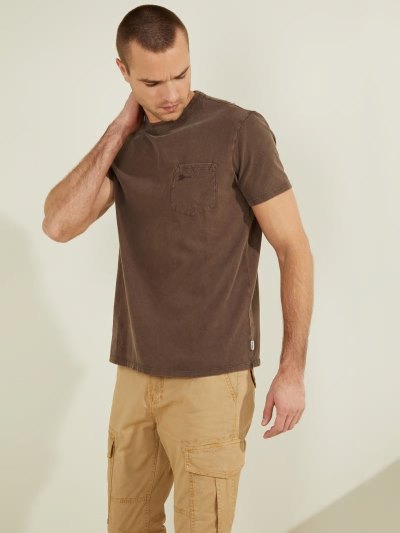 Férfi Guess Front Pocket Póló Barna | HU-884003