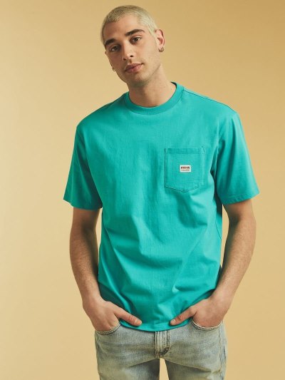 Férfi Guess Front Pocket Póló Világos Kék | HU-157970