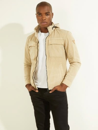 Férfi Guess Front Pockets Kabát Khaki | HU-210459