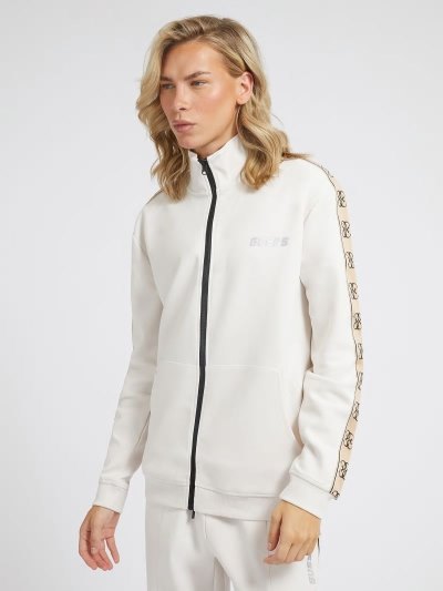 Férfi Guess Full Zip Pulóverek Fehér | HU-905578