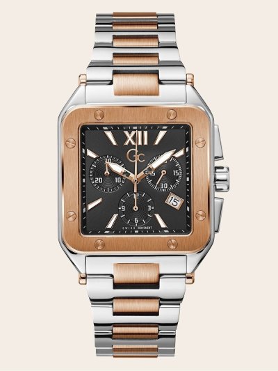 Férfi Guess GC Quartz Kronográf Óra Titán Rózsaszín Arany | HU-368574