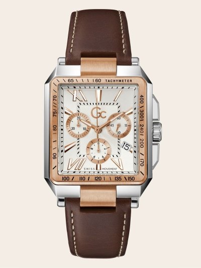 Férfi Guess GC Quartz Kronográf Óra Titán Rózsaszín Arany | HU-424361