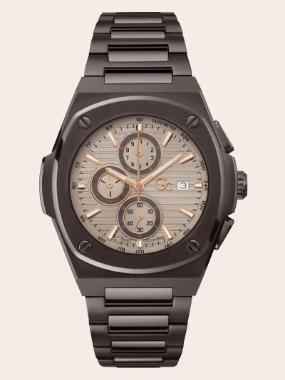 Férfi Guess GC Steel Kronográf Óra Barna | HU-063490