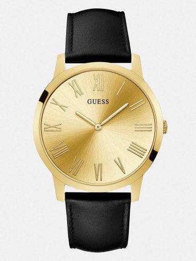 Férfi Guess Genuine Bőr Analogue Óra Titán | HU-607264