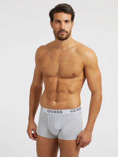 Férfi Guess Logo Pack 3 Boxers Fekete | HU-682896