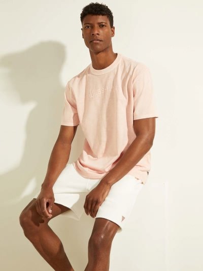 Férfi Guess Logo Póló Rózsaszín | HU-361210