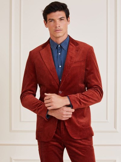 Férfi Guess Marciano Corduroy Blézerek Bordó | HU-005589
