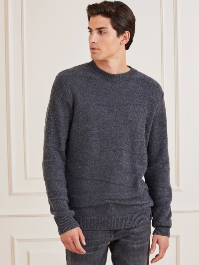 Férfi Guess Marciano Gyapjú Blend Pulóverek Barna | HU-731531
