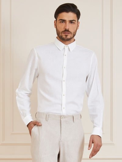 Férfi Guess Marciano Linen Blend Ingek Fehér | HU-911919