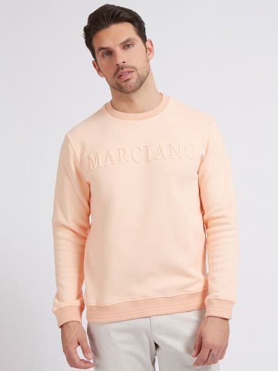 Férfi Guess Marciano Logo Pulóverek Rózsaszín | HU-872978
