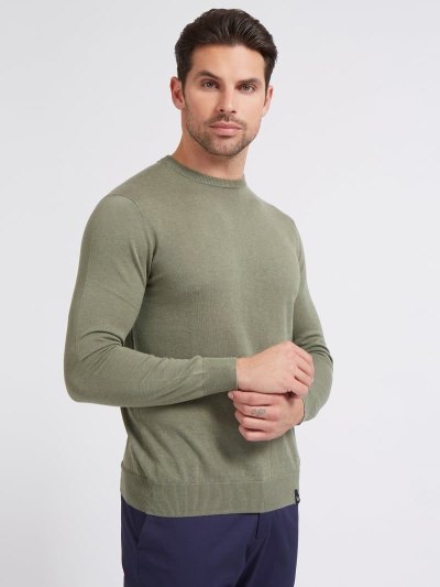 Férfi Guess Marciano Round-neck Pulóverek Zöld | HU-286206