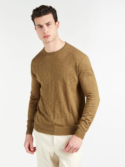 Férfi Guess Marciano Slub Pamut Pulóverek Zöld | HU-498076
