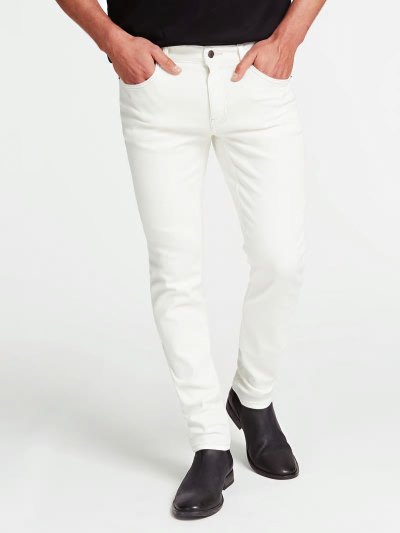Férfi Guess Marciano Sovány Fit Farmer Nadrág Fehér | HU-808779
