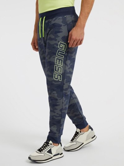 Férfi Guess Nadrág All Over Camouflage Print Jogger Pant Jogger Nadrág Szürke | HU-639330