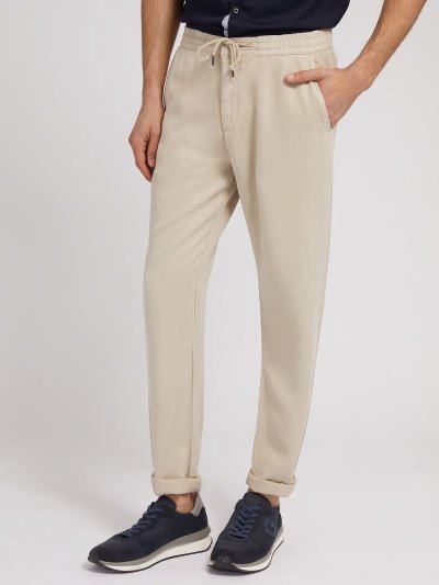 Férfi Guess Nadrág Lyocell Pant With Coulisse Nadrág Bézs | HU-742902
