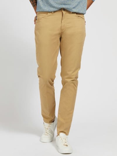 Férfi Guess Nadrág Marciano Garment-dyed Nadrág Bézs | HU-028393