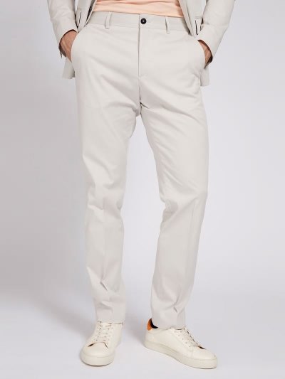 Férfi Guess Nadrág Marciano Yarn-dyed Nadrág Fehér | HU-420372