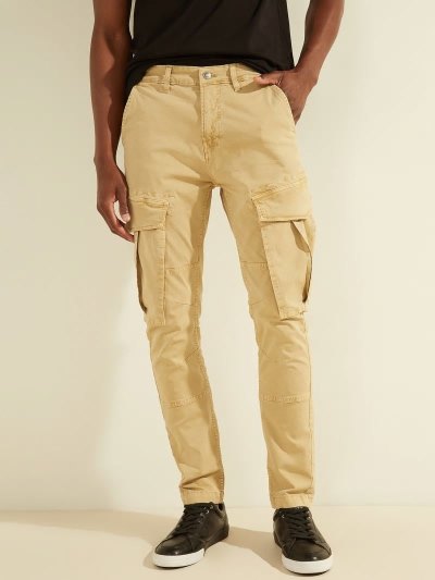 Férfi Guess Nadrág Pockets Slim Cargo Nadrág Bézs | HU-100086