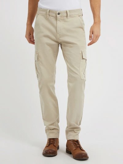 Férfi Guess Nadrág Slim Fit Cargo Nadrág Bézs | HU-418989
