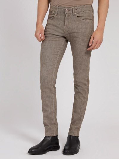 Férfi Guess Nadrág Slim Fit Nadrág Barna | HU-354320