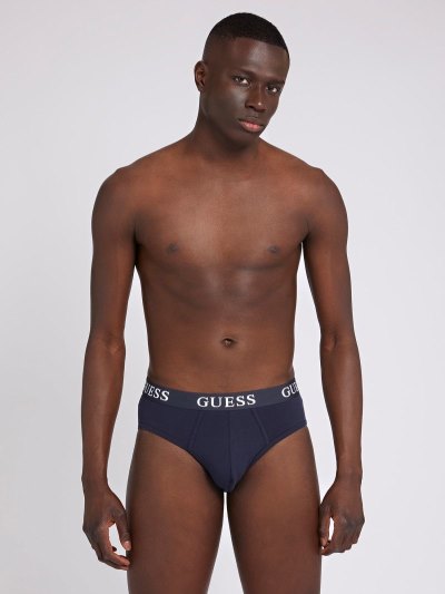 Férfi Guess Pack 3 Logo Band Rövidnadrágok Kék | HU-755128