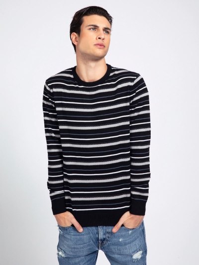 Férfi Guess Pamut Jumpers Kék | HU-283405