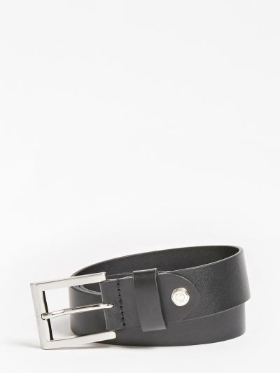 Férfi Guess Real Bőr Belt Öv Fekete | HU-292530