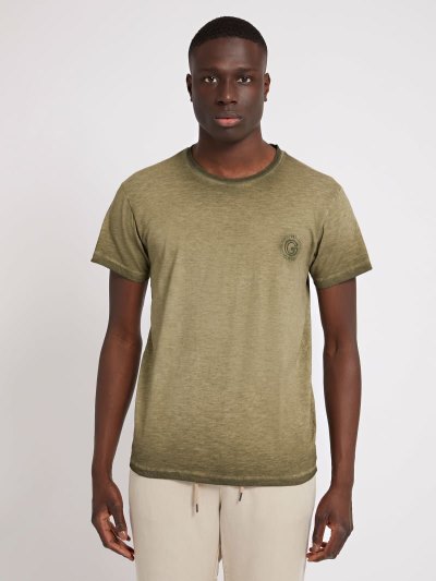 Férfi Guess Regular Fit Póló Zöld | HU-985514