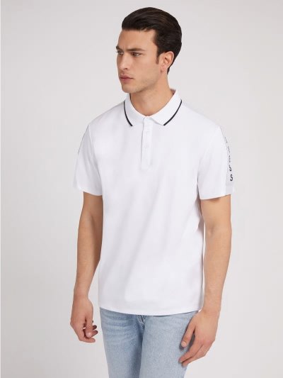 Férfi Guess Regular Fit Pólóing Fehér | HU-632383