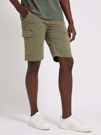 Férfi Guess Rövidnadrág Cargo Pockets Rövidnadrág Zöld | HU-218317