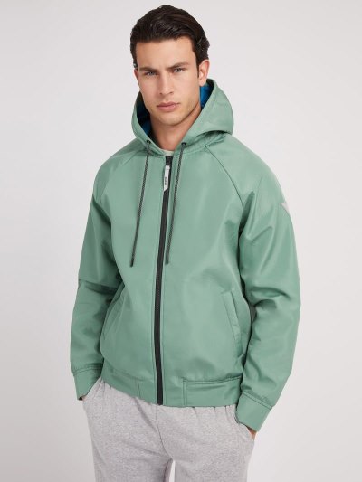Férfi Guess Scuba Zip Rögzítő Pulóverek Zöld | HU-381899