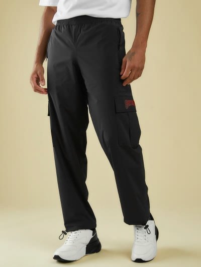 Férfi Guess Side Pocket Nadrág Fekete | HU-697518