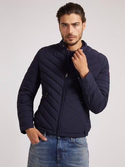 Férfi Guess Steppelt-look Kabát Kék | HU-209548