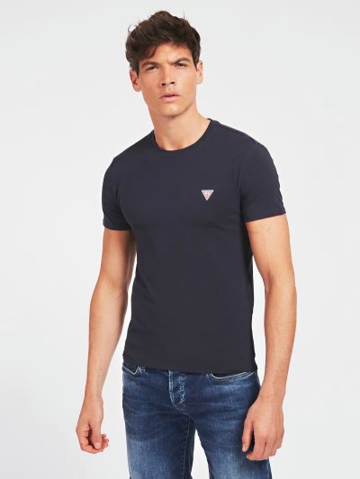Férfi Guess Super Slim Fit Póló Sötétkék | HU-021190