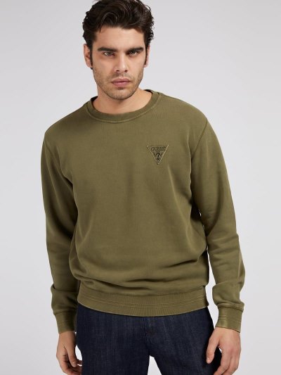Férfi Guess Triangle Logo Pulóverek Színes | HU-514267
