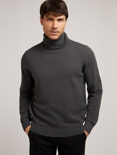 Férfi Guess Viscose Blend Turtle Neck Pulóverek Kék | HU-142586