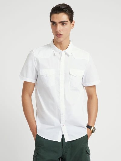 Férfi Guess Western Stílusok Ingek Fehér | HU-360860